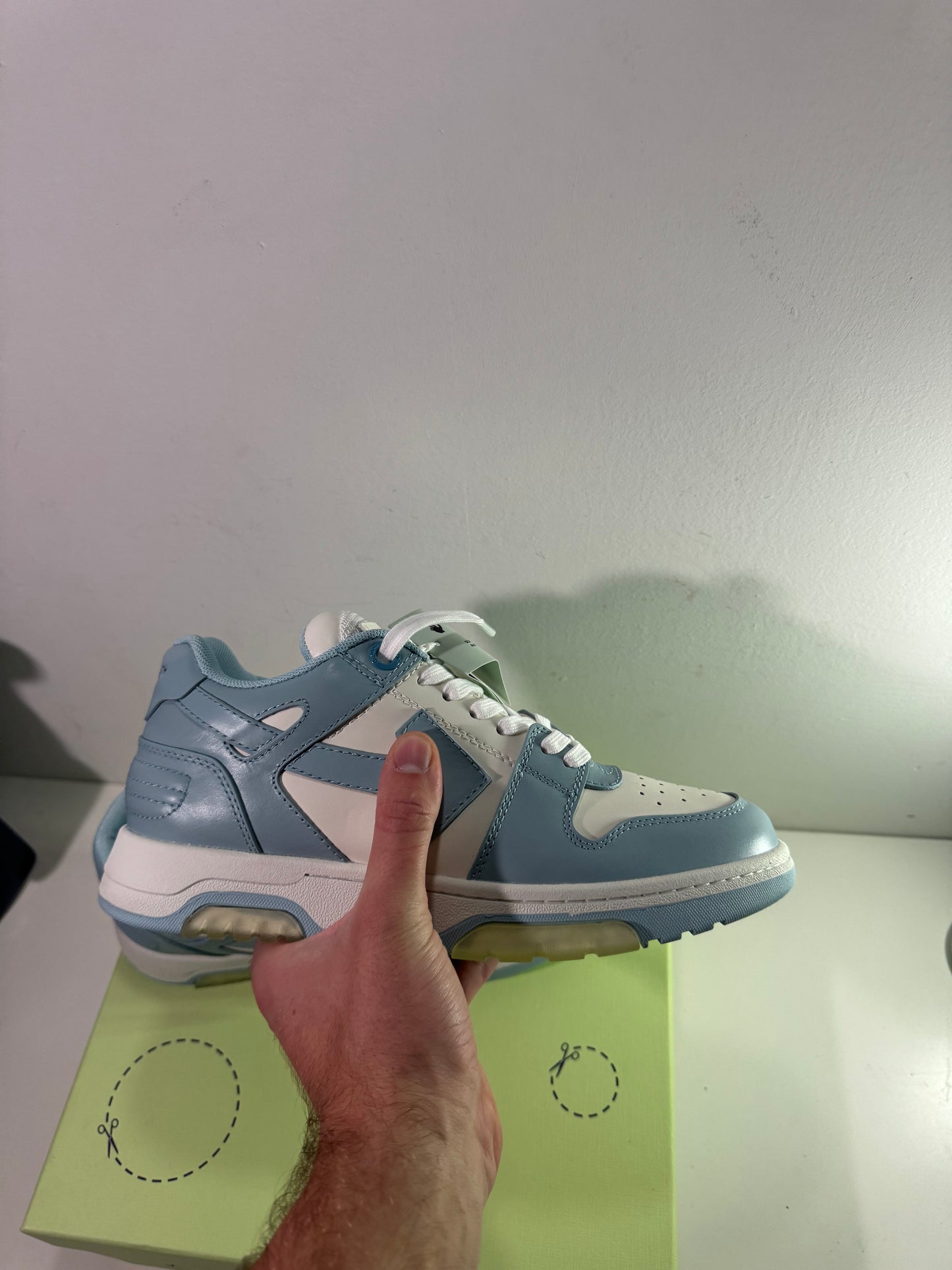 OFF-WHITE out the office baby blue